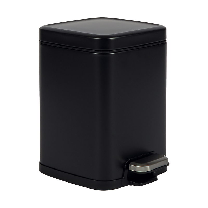 Bidone Pico con pedale e vaschetta 6L nero satinato Perfetto