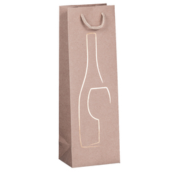Shopper portabottglie c/manici in corda 12x37x9cm avana Rex Sadoch