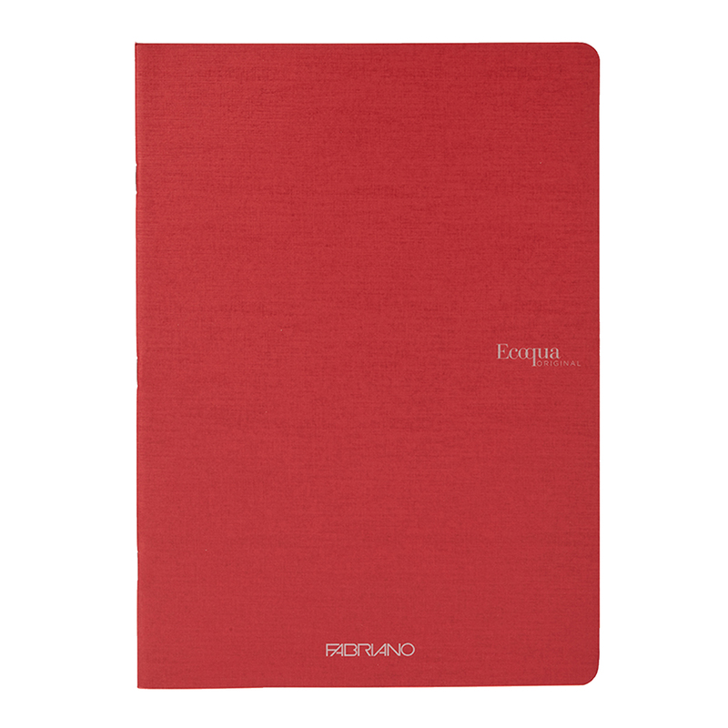 Maxiquaderno A4 38fg+2 90gr 1rigo Ecoqua original PM rosso scuro Fabriano