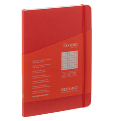 Taccuino c/elastico Ecoqua Plus cucito f.to A5 80 fogli 5mm lampone Fabriano