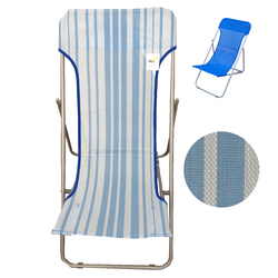 Sdraio pieghevole con righe azzurre Beach