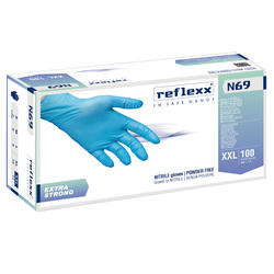 Conf 100 Guanti In Nitrile N69 taglia XXL azzurri EXTRAstrong Reflexx