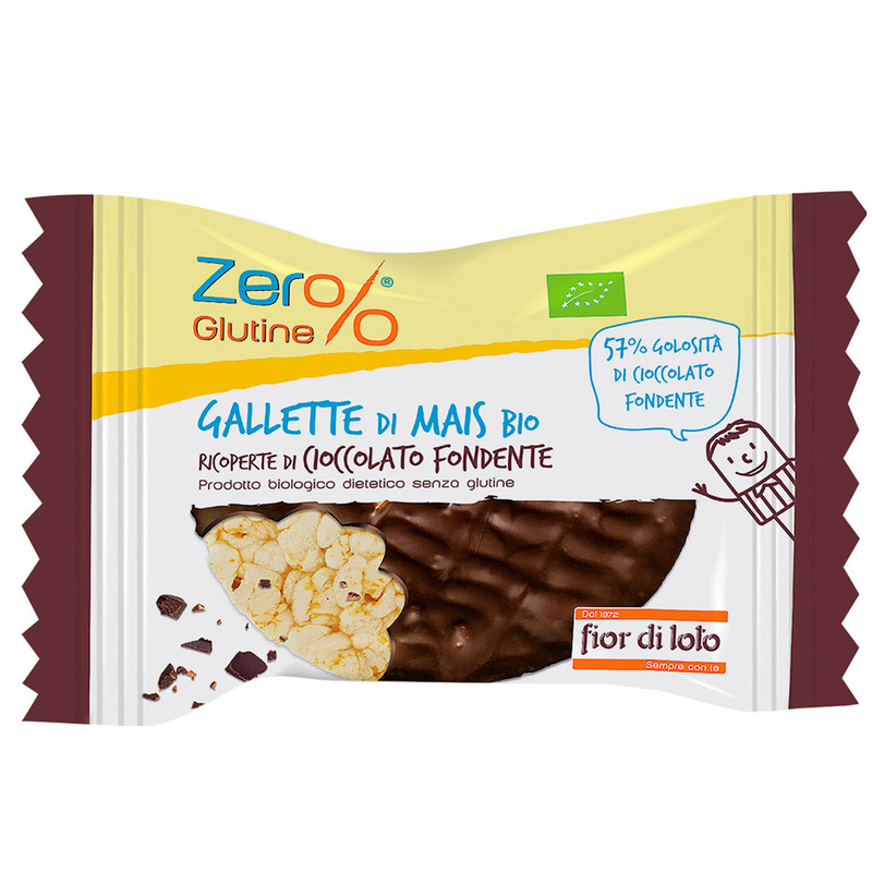 Gallette di mais ricoperte di cioccolato fondente 32gr Zer -stagionale