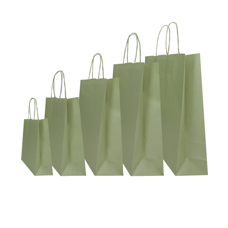 25 shoppers Twisted carta kraft 36x12x41cm salvia Mainetti Bags