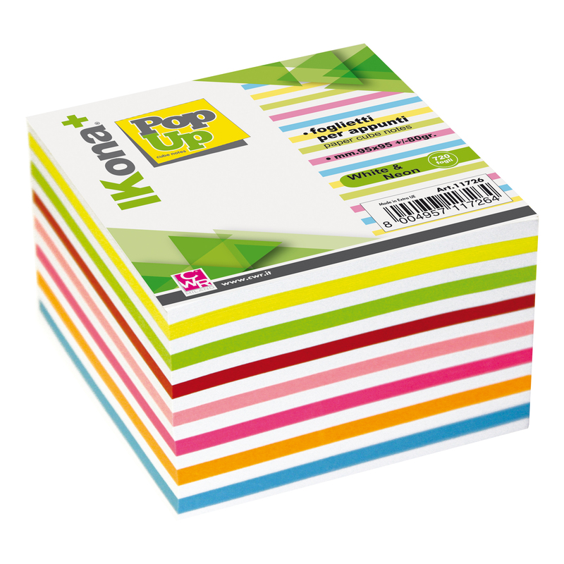 Cubo foglietti carta striped 720fg 9,5x9,5cm IKONA+