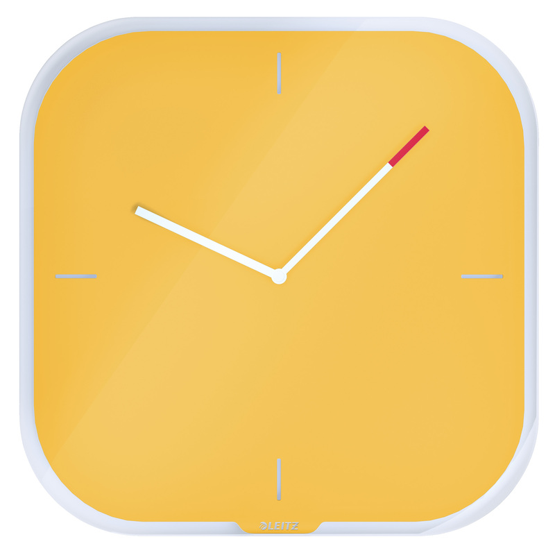Orologio da parete silenzioso in vetro giallo Cosy Leitz