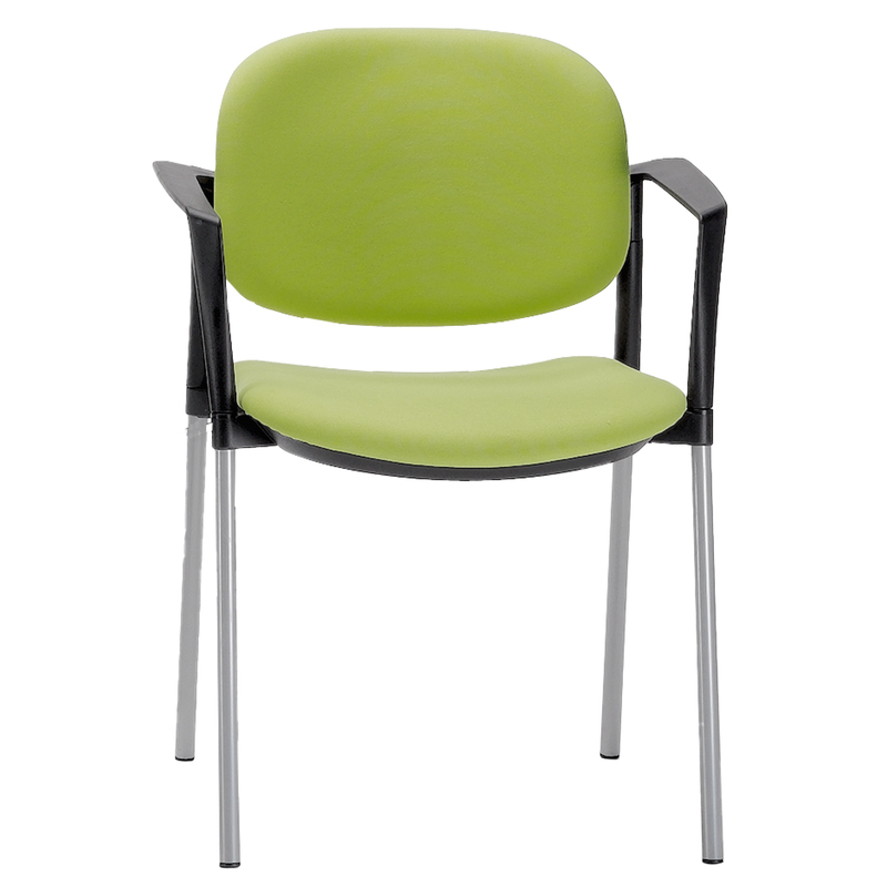 Poltroncina visitatore Step SPGSBR verde con braccioli inclusi