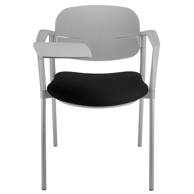 Poltroncina visitatore Step SPGPTT nero con braccioli inclusi e tavoletta