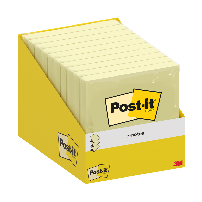 Cf.10 blocchetti c/film 100fg Post-itRZ-Notes R330-CY-W10 76x76mm giallo canary