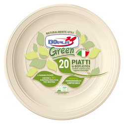 20 Piatti frutta D170mm BIO Mater-bi DOpla Green