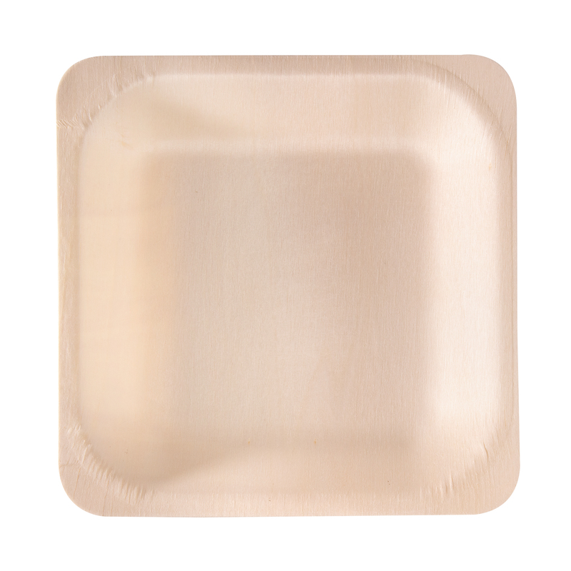 50 Piatti monouso in legno quadrati 14,5 x 14,5cm Signor Bio (Delist)