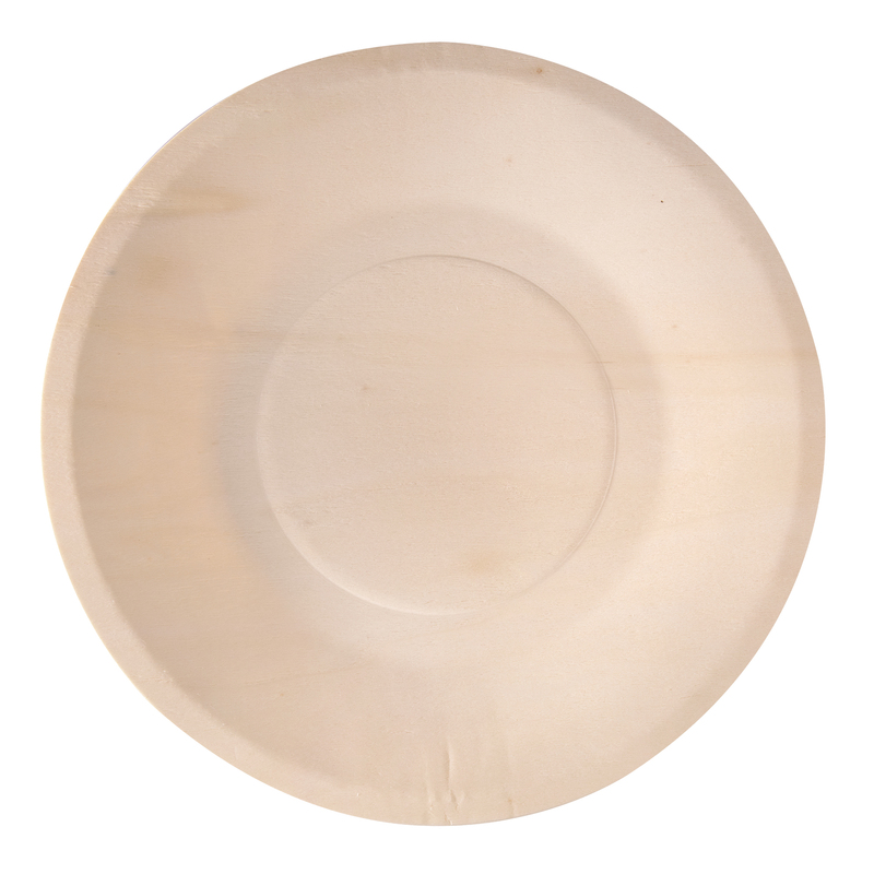 50 Piatti monouso in legno tondi D 21,5cm Signor Bio (Delist)