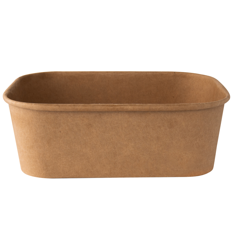 50 bowl rettangolari monouso 750ml cartoncino avana Signor Bio