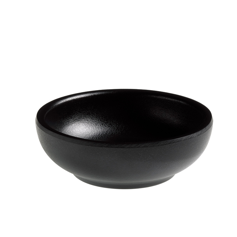Ciotolina tonda fingerfood in melamina nera D7x3,5 cm Leone