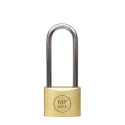 Lucchetto ad arco lungo 40mm acciaio cromato Metalplus
