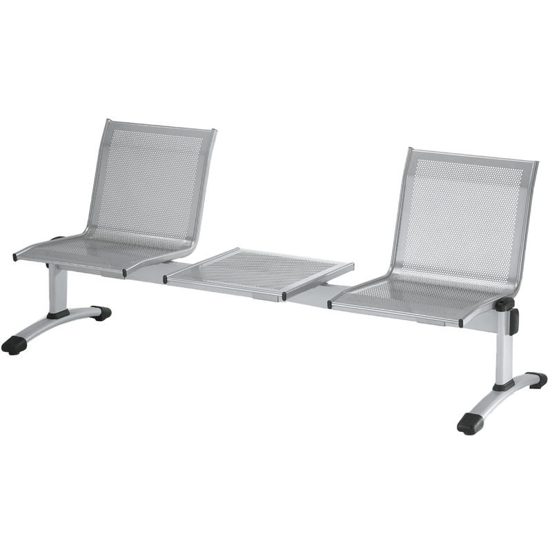 Panca attesa Plexus PS2PT 2 posti grigio con tavolo s/braccioli