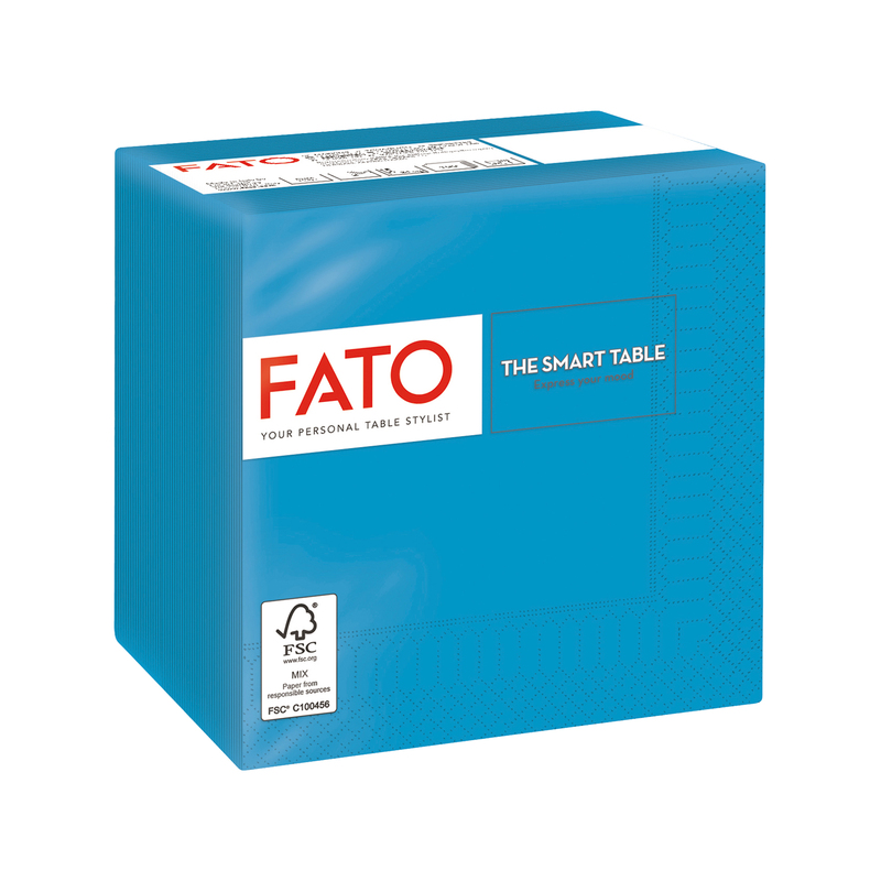 100 tovaglioli carta 24x24cm 2 Veli Turchese Fato