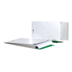 100 Buste bianche a sacco con soffietti SecuritexR C4 22,9x32,4x3,8cm 130gr