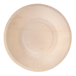 50 Piatti monouso in legno tondi D 21,5cm Signor Bio