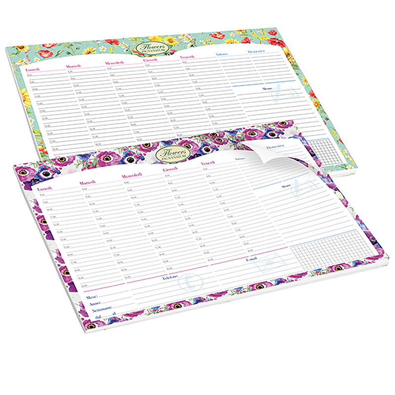 Desk Planner da scrivania 42x29,5cm Nature Flowers Pigna