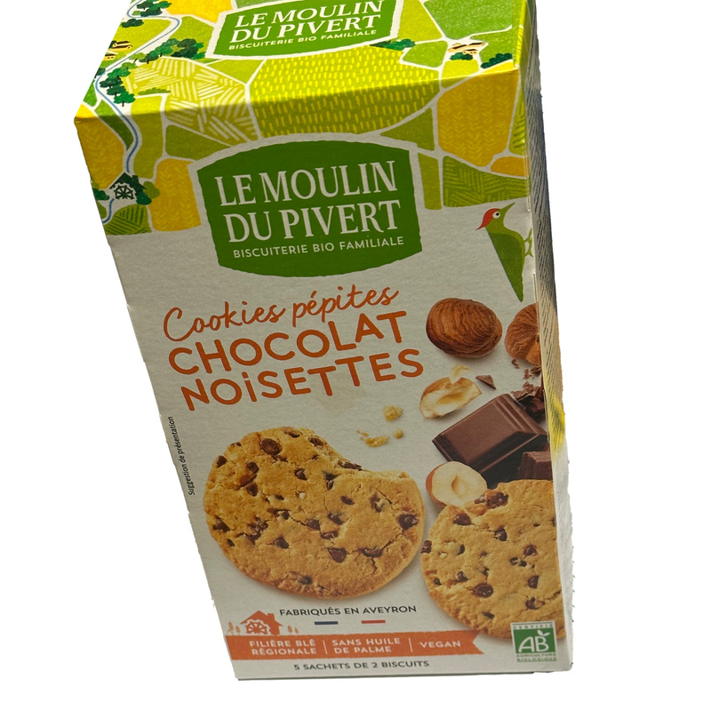 Confezione da 175gr cookies cioccolato e nocciola - Le moulin du privert