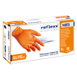 Conf 50 Guanti In Nitrile N85 arancione tg XL ultra resistenti Reflexx
