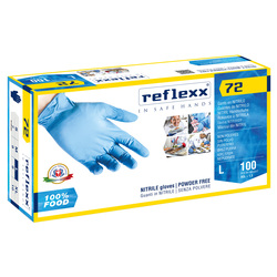 Conf 100 Guanti In Nitrile R72 taglia L azzurri foodline Reflexx