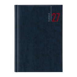 Agenda giornaliera 2027 dim.17x24cm cop. in carta imbottita blu