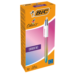 Scatola 12 penna sfera a scatto 4 Colori Gradient 1.0mm BICR
