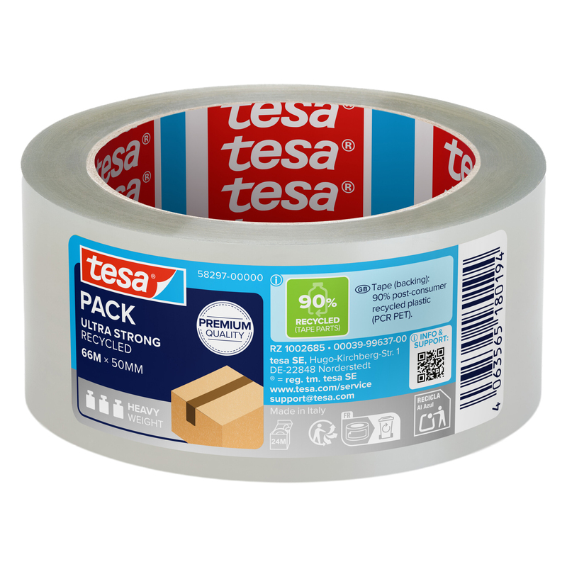 Nastro adesivo 66mt x 50mm Tesapack Eco ultra strong ecoLogo trasparente Tesa