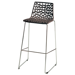 Sgabello Spider Fix in policarbonato moka lucido Grandsoleil