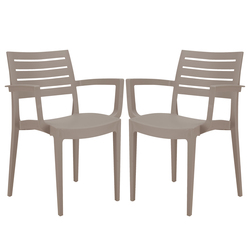 Set da 2 sedie con braccioli Firenze in polipropilene juta Grandsoleil