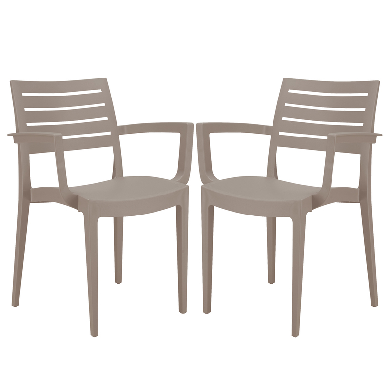 Set da 2 sedie con braccioli Firenze in polipropilene juta Grandsoleil