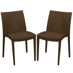 Set da 2 sedie Venice in polipropilene moka Grandsoleil