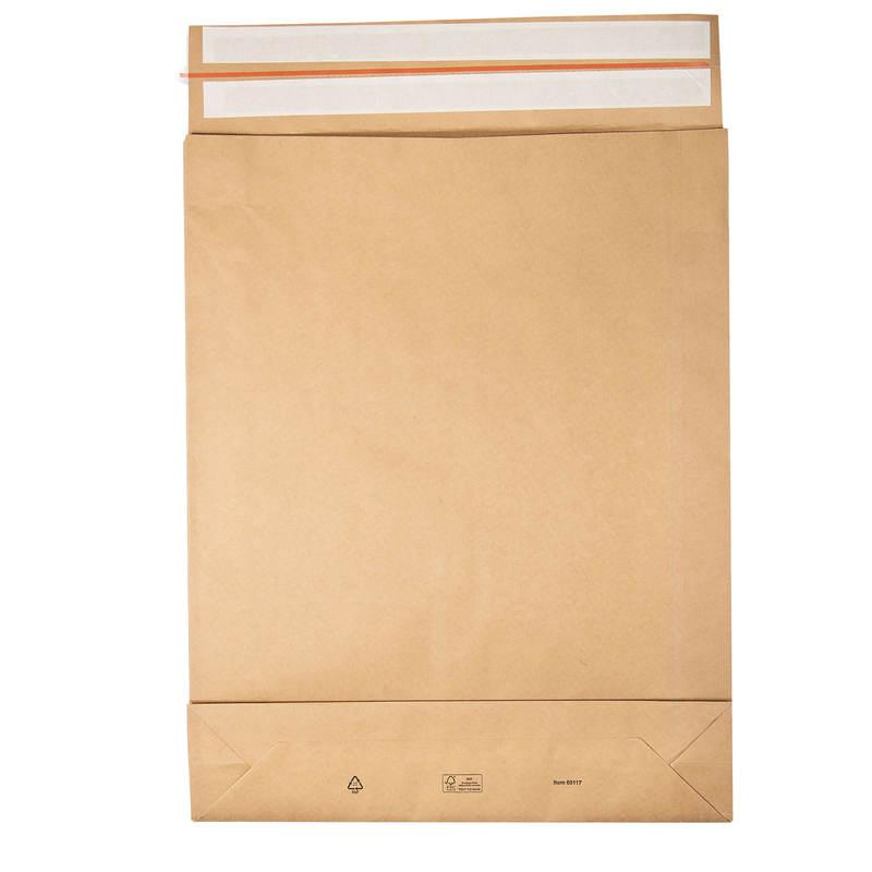 100 Sacchetti a fondo quadro E-Green carta kraft avana 45x57x10 +10 cm