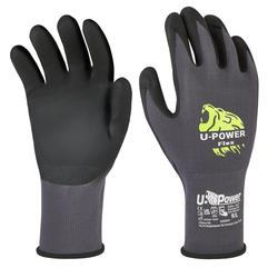 Guanti di protezione FLEX taglia 10 nero grigio c/polsino nero U-Power