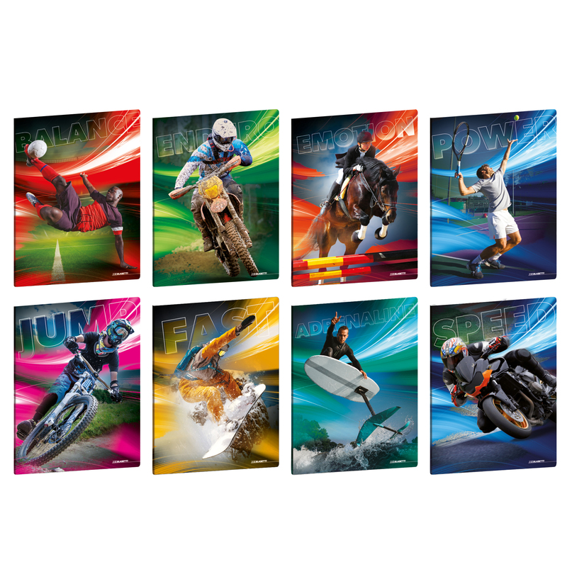 Maxiquaderno A4 20fg+1 80gr rigo di 1a Sport Emotions Blasetti