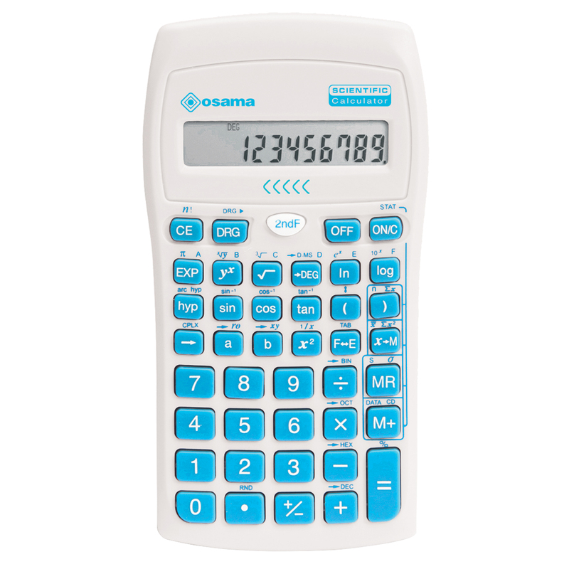 Calcolatrice scientifica OS 134/10 BeColor bianco con tasti azzurro Osama