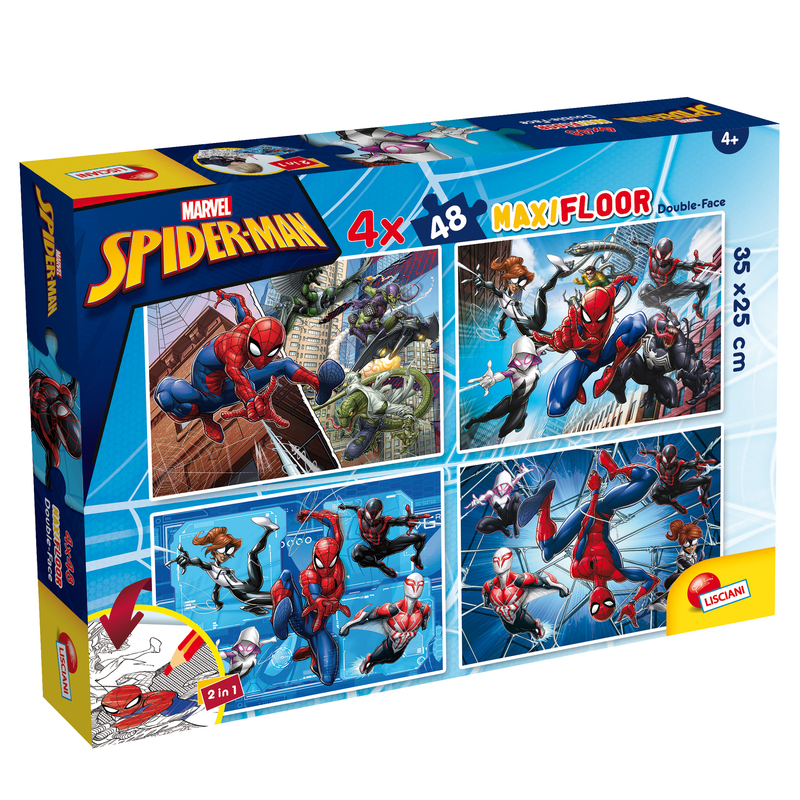 Puzzle Maxi 4x48pz Marvel "Spiderman" Lisciani
