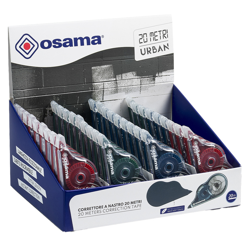 Display 36pz Correttore a nastro 20 Metri 5mmx20mt involucro colori ass. Urban O