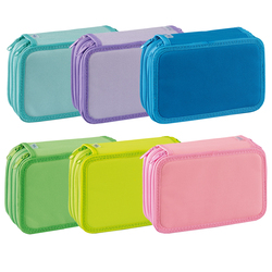 Astuccio 3 Zip Neon  Pastel 13x20x7,5cm colori assortiti Favorit
