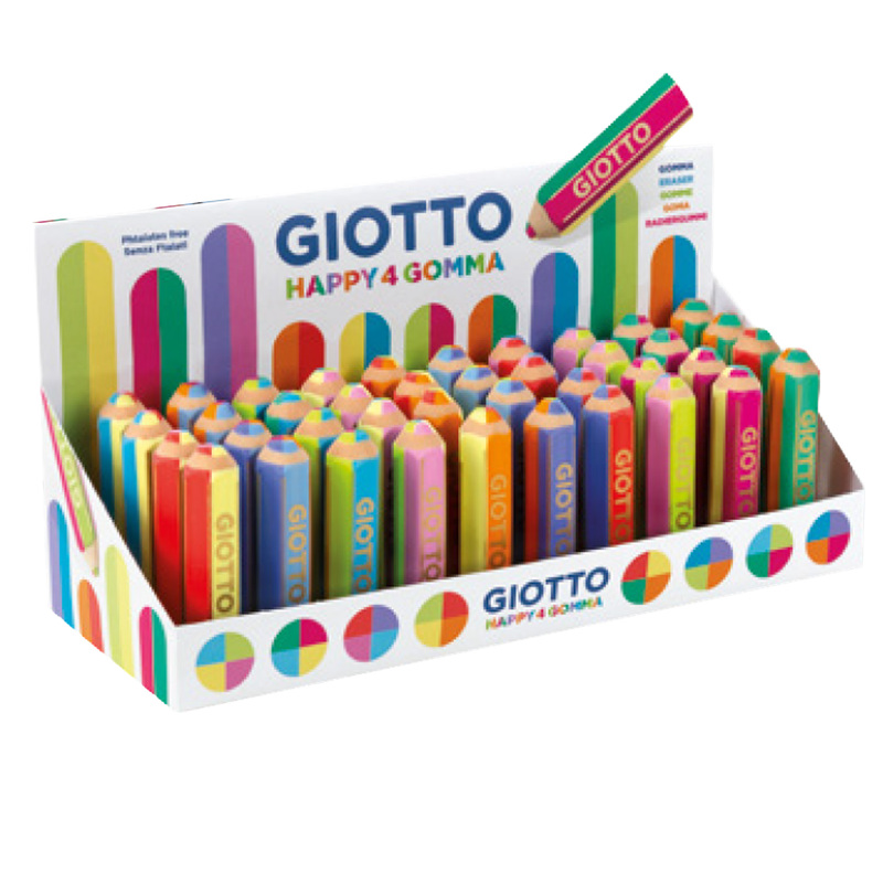 Happy Gomma a forma di matita colori assortiti Happy4 Giotto