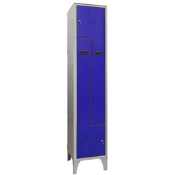 Armadio spogliatoio in metallo salvaspazio a 2 ante a L 40x50xH195cm grigio con