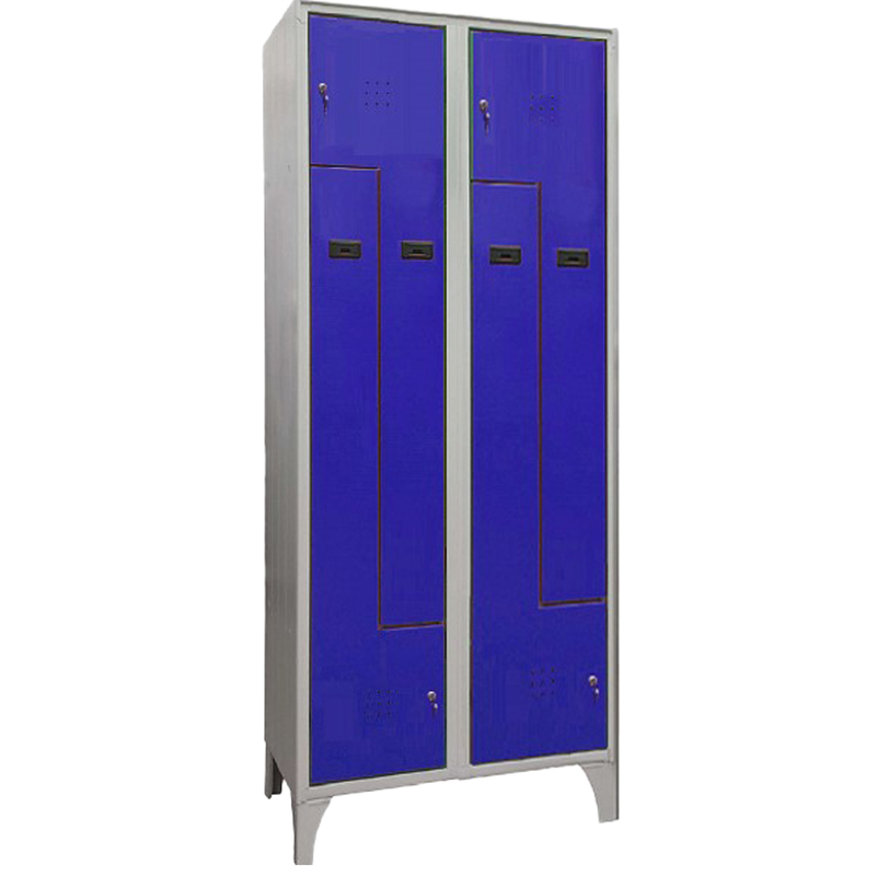 Armadio spogliatoio in metallo salvaspazio a 4 ante a L 80x50xH195cm grigio con