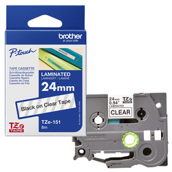 NASTRO BROTHER TZ-e151 24MMx8MT NEROTRASPARENTE