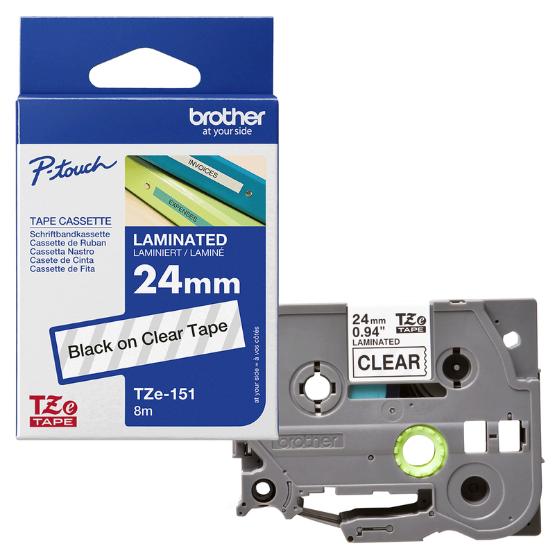 NASTRO BROTHER TZ-e151 24MMx8MT NEROTRASPARENTE