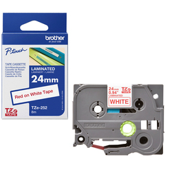 NASTRO LAMINATO BROTHER TZE-252 24MMx8MT ROSSO/BIANCO