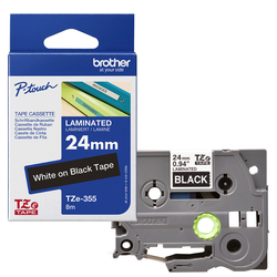 NASTRO BROTHER TZ-E355 24MMX8MT BIANCO/NERO