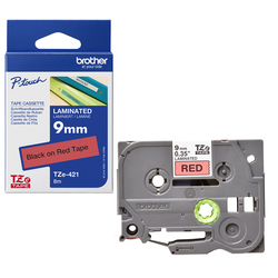 NASTRO BROTHER TZ-E421 9MMX8MT NERO/ROSSO