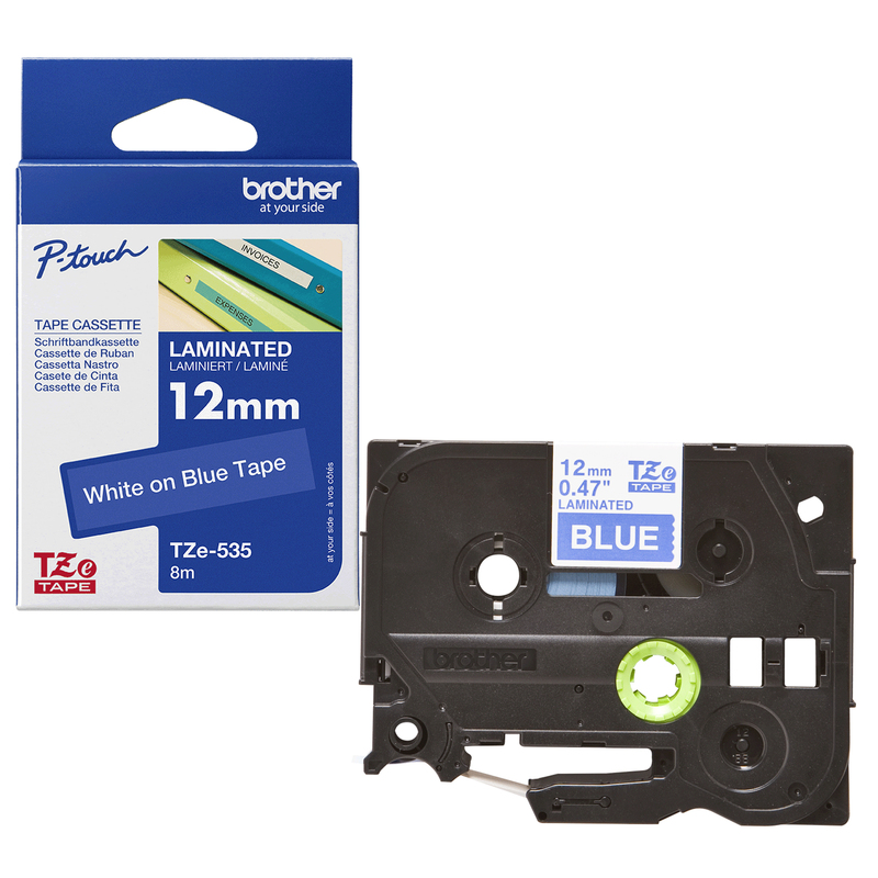 NASTRO BROTHER TZ-e535 12MMx8MT BIANCO/BLU